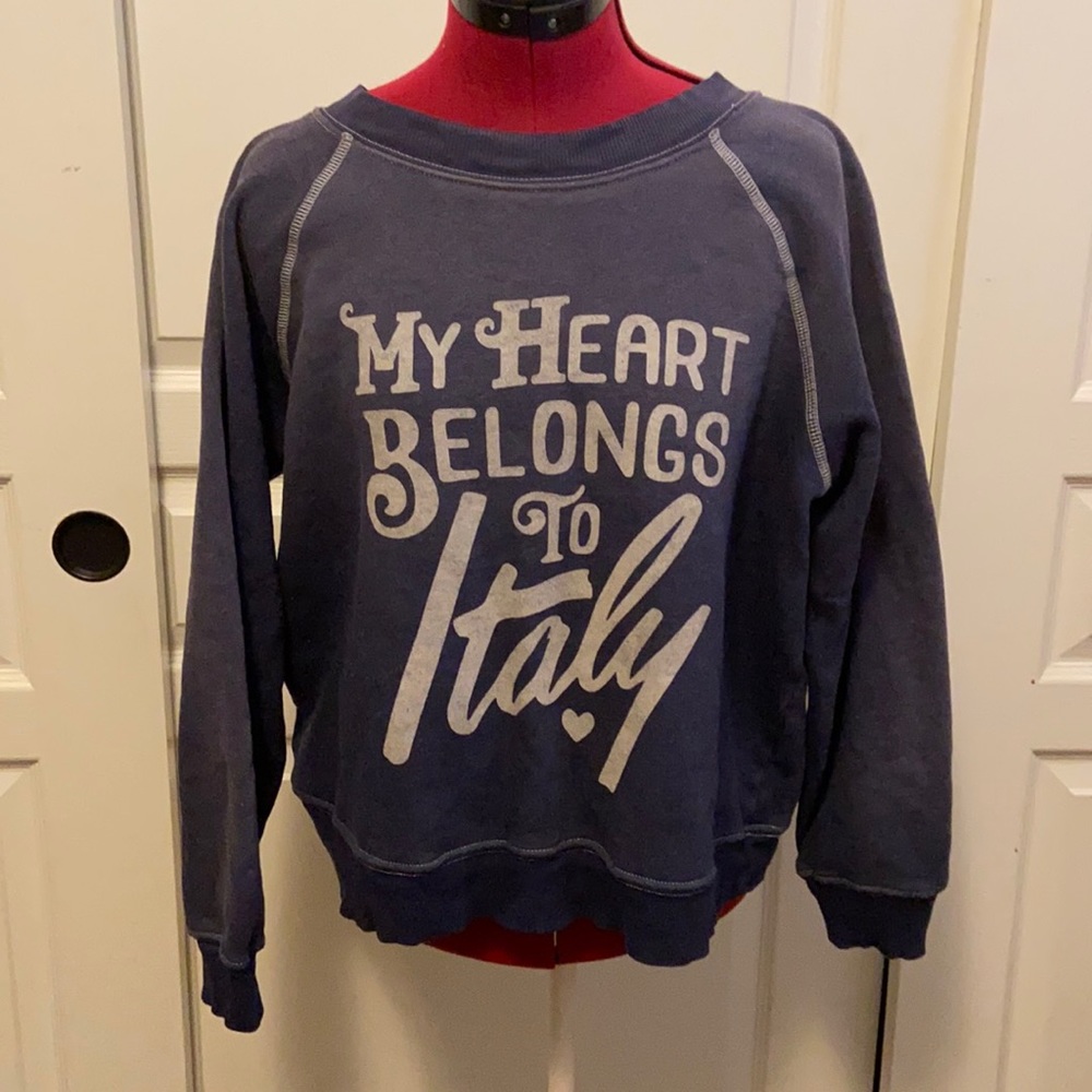 Wildfox Italy Blue Sweatshirt Size XS